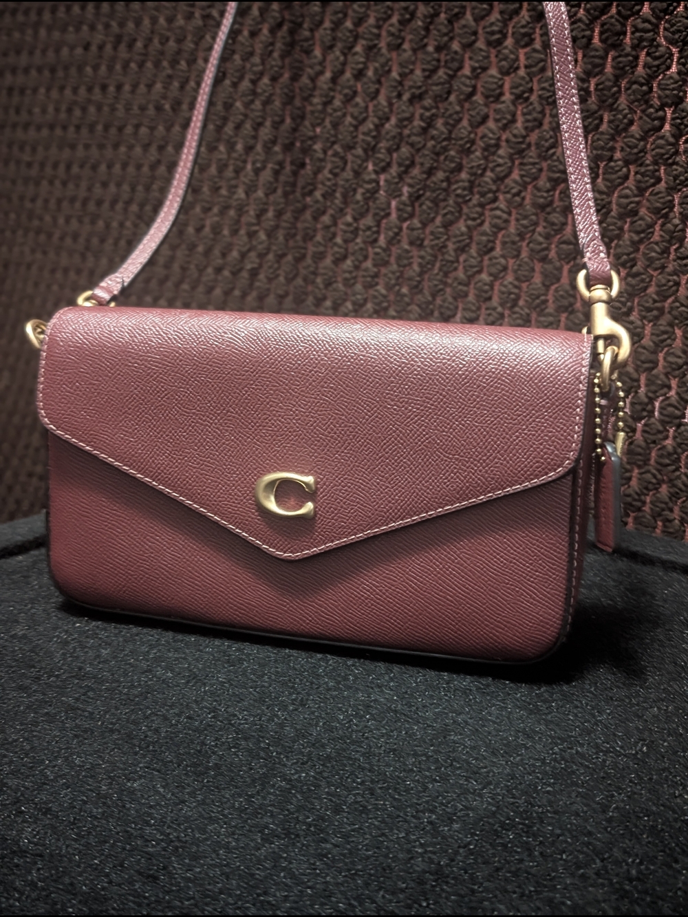 Coach Pebbled Leather Crossbody in Berry
